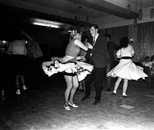 Some young people Rock and Roll dancing at a club in Gateshead on February 15, 1980