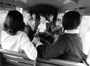 00518 Prints: Young schoolchildren make their way to Southlands Primary School on the Romney