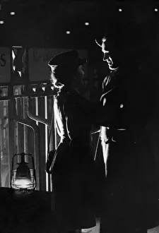 Young Couple Prints: A young wartime couple say their goodbyes at the station as he returns to his army unit