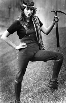 00040 Prints: This young woman is ready and raring to go for a day out trekking and hill climbing