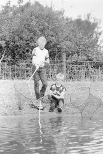 Anglers Prints: Youngsters Danny Woodhouse and Ian Mannering seen here fishing