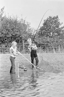 Anglers Prints: Youngsters Danny Woodhouse and Ian Mannering seen here fishing