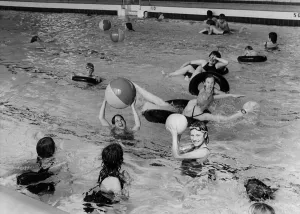 Swimming Prints: Youngsters enjoy fun and games during a Come On In session at Stanley Baths