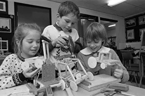 All Our Yesterdays Prints: Youngsters from Highburton CE First School have made a variety of wooden vehicles as part