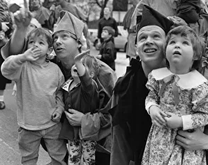 Worried Prints: Youngsters were startled by Santas arrival when the Huyton Fire Station staff held a
