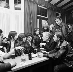 Youth Culture - Rockers Hells Angels Bikers The Bishop of Southwark with a group