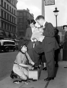 Youth Movement Boy Scouts Bob A Job Week April 1952 Boy Scouts shoe shining for