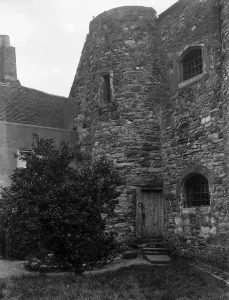 East Sussex Prints: Ypres Tower, Rye, East Sussex. View showing the door into one of the four towers