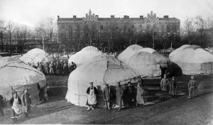Tents Prints: Yurtas the peculiar tents which are used as dewellings by the Kirghiz nomad tribes of