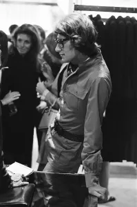 Yves Saint Laurent, designer, pictured at his first London Rive Gauche store on New Bond