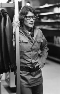 00756 Prints: Yves Saint Laurent, designer, pictured at his first London Rive Gauche store on New Bond