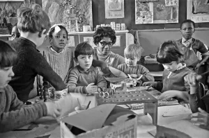 Infant School Prints: Yvonne Conolly Britains first female black headteacher seen here at Ringcross