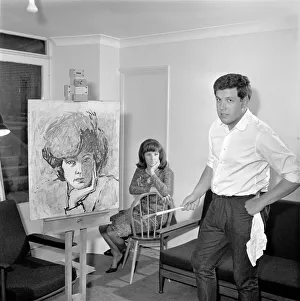 Z-Cars actor Colin Welland seen here relaxing by painting. 1966 A969-001