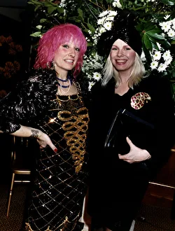 Zandra Rhodes (pink hair) Fashion Designer with Comedienne Pamela Stephenson