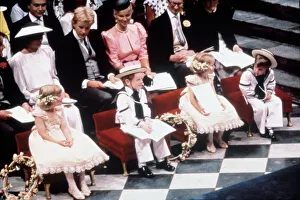 Zara Phillips, Seamus Makim, Laura Fellowes and Prince William waiting in Westminster