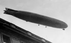 00101 Prints: The Zeppelin L71 seen here over flying London on her way to Pulham in Norfolk was from a