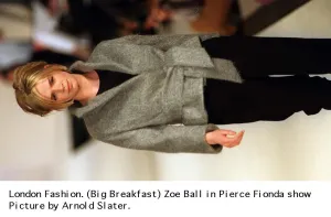 Zoe Ball Tv Presenter models in Pierce Fionda show London Fashion Week